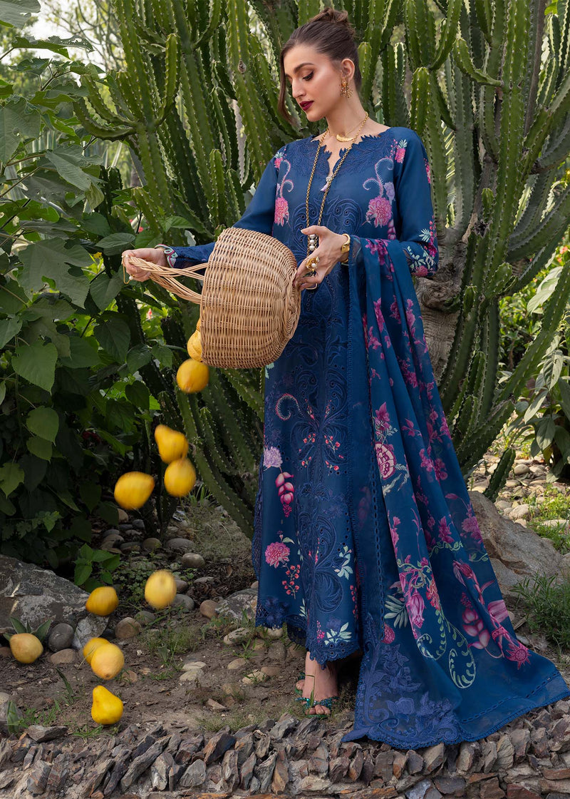 Zelie 1-B | Navy Unstitched Lawn 3 Piece | Saira Shakira