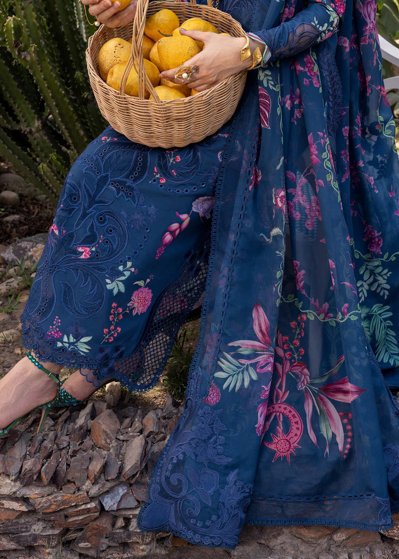 Zelie 1-B | Navy Unstitched Lawn 3 Piece | Saira Shakira