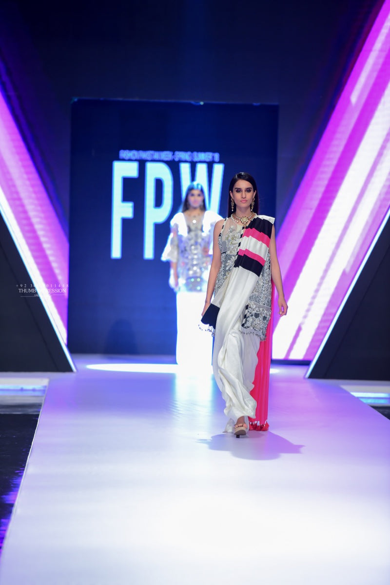 Black and White Saree